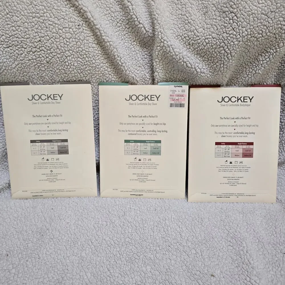 Vintage Jockey Pantyhose Lot 3 Medium Sand Nude Bodyshaper Day Sheer NIP